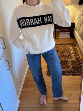 Vintage Bar Harbor Cream Cowl Neck Sweater